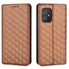 For Asus Zenfone 8 Cubic Grid Texture Flip Leather Phone Case(Brown) - 2