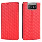 For Asus Zenfone 8 Flip / Zenfone 7 / 7 Pro Cubic Grid Texture Flip Leather Phone Case(Red) - 2