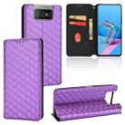 For Asus Zenfone 8 Flip / Zenfone 7 / 7 Pro Cubic Grid Texture Flip Leather Phone Case(Purple) - 1