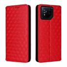 For Asus ROG Phone 8 / ROG Phone 8 Pro Cubic Grid Texture Flip Leather Phone Case(Red) - 2