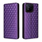 For Asus ROG Phone 8 / ROG Phone 8 Pro Cubic Grid Texture Flip Leather Phone Case(Purple) - 2