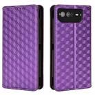 For Asus ROG Phone 6 / ROG Phone 6 Pro Cubic Grid Texture Flip Leather Phone Case(Purple) - 2
