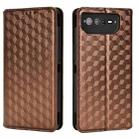 For Asus ROG Phone 6 / ROG Phone 6 Pro Cubic Grid Texture Flip Leather Phone Case(Brown) - 2
