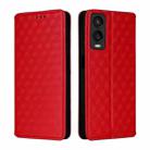 For Cricket Debut S3 Cubic Grid Texture Flip Leather Phone Case(Red) - 2