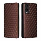 For Cricket Debut S3 Cubic Grid Texture Flip Leather Phone Case(Brown) - 2