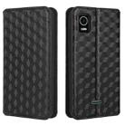 For Cricket Debut Smart Cubic Grid Texture Flip Leather Phone Case(Black) - 2