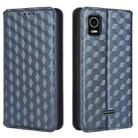 For Cricket Debut Smart Cubic Grid Texture Flip Leather Phone Case(Blue) - 2