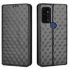 For Cricket Dream 5G Cubic Grid Texture Flip Leather Phone Case(Black) - 2