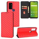 For Cricket Dream 5G Cubic Grid Texture Flip Leather Phone Case(Red) - 1
