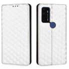 For Cricket Dream 5G Cubic Grid Texture Flip Leather Phone Case(Silver) - 2