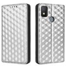 For Cricket Icon 4 Cubic Grid Texture Flip Leather Phone Case(Silver) - 2