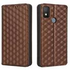 For Cricket Icon 4 Cubic Grid Texture Flip Leather Phone Case(Brown) - 2
