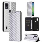 For Cricket Icon 5 Cubic Grid Texture Flip Leather Phone Case(Silver) - 1