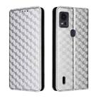 For Cricket Icon 5 Cubic Grid Texture Flip Leather Phone Case(Silver) - 2