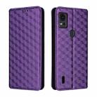For Cricket Icon 5 Cubic Grid Texture Flip Leather Phone Case(Purple) - 2