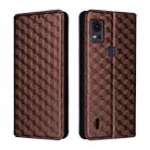 For Cricket Icon 5 Cubic Grid Texture Flip Leather Phone Case(Brown) - 2