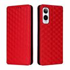 For Cricket Icon 6 Cubic Grid Texture Flip Leather Phone Case(Red) - 2