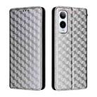 For Cricket Icon 6 Cubic Grid Texture Flip Leather Phone Case(Silver) - 2