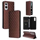 For Cricket Icon 6 Cubic Grid Texture Flip Leather Phone Case(Brown) - 1