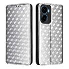 For Cricket Magic 2 5G Cubic Grid Texture Flip Leather Phone Case(Silver) - 2