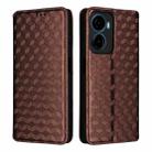 For Cricket Magic 2 5G Cubic Grid Texture Flip Leather Phone Case(Brown) - 2