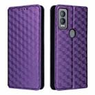 For Cricket Magic 5G Cubic Grid Texture Flip Leather Phone Case(Purple) - 2