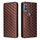 For Cricket Magic 5G Cubic Grid Texture Flip Leather Phone Case(Brown) - 2