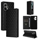 For Cricket Outlast 5G 2024 Cubic Grid Texture Flip Leather Phone Case(Black) - 1