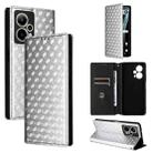 For Cricket Outlast 5G 2024 Cubic Grid Texture Flip Leather Phone Case(Silver) - 1