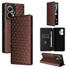 For Cricket Outlast 5G 2024 Cubic Grid Texture Flip Leather Phone Case(Brown) - 1