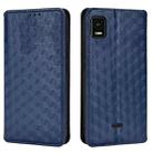 For Cricket Vision+ Cubic Grid Texture Flip Leather Phone Case(Blue) - 2