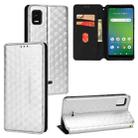 For Cricket Vision+ Cubic Grid Texture Flip Leather Phone Case(Silver) - 1