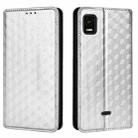 For Cricket Vision+ Cubic Grid Texture Flip Leather Phone Case(Silver) - 2