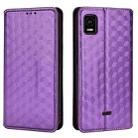 For Cricket Vision+ Cubic Grid Texture Flip Leather Phone Case(Purple) - 2