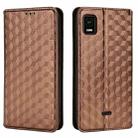 For Cricket Vision+ Cubic Grid Texture Flip Leather Phone Case(Brown) - 2