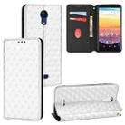 For Cricket Vision 3 Cubic Grid Texture Flip Leather Phone Case(Silver) - 1
