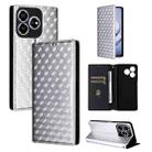 For ZTE Axon 60 4G / Blade V60 4G Cubic Grid Texture Flip Leather Phone Case(Silver) - 1