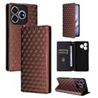 For ZTE Axon 60 4G / Blade V60 4G Cubic Grid Texture Flip Leather Phone Case(Brown) - 1