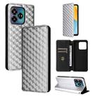 For ZTE Axon 60 Lite / Blade V60 Vita Cubic Grid Texture Flip Leather Phone Case(Silver) - 1