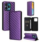 For ZTE Axon 60 Lite / Blade V60 Vita Cubic Grid Texture Flip Leather Phone Case(Purple) - 1