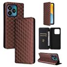 For ZTE Axon 60 Lite / Blade V60 Vita Cubic Grid Texture Flip Leather Phone Case(Brown) - 1