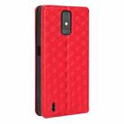 For ZTE Blade A32 Cubic Grid Texture Flip Leather Phone Case(Red) - 3