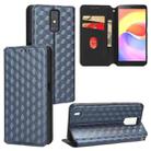 For ZTE Blade A32 Cubic Grid Texture Flip Leather Phone Case(Blue) - 1