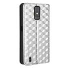For ZTE Blade A32 Cubic Grid Texture Flip Leather Phone Case(Silver) - 3