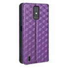 For ZTE Blade A32 Cubic Grid Texture Flip Leather Phone Case(Purple) - 3