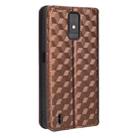 For ZTE Blade A32 Cubic Grid Texture Flip Leather Phone Case(Brown) - 3