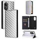For ZTE Blade A33s Cubic Grid Texture Flip Leather Phone Case(Silver) - 1