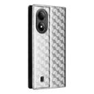 For ZTE Blade A33s Cubic Grid Texture Flip Leather Phone Case(Silver) - 3