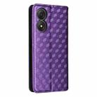 For ZTE Blade A34 Cubic Grid Texture Flip Leather Phone Case(Purple) - 3