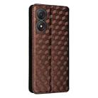 For ZTE Blade A34 Cubic Grid Texture Flip Leather Phone Case(Brown) - 3